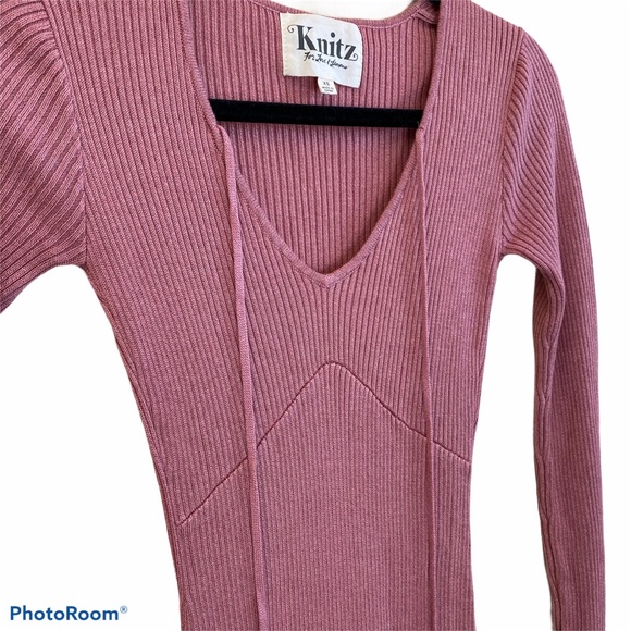 For Love & Lemons Knitz Delancey Dress Pink Rose XS - Picture 10 of 11